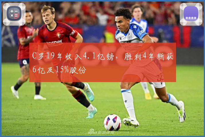 C罗19年收入4.1亿镑,胜利4年斩获6亿及15%股份